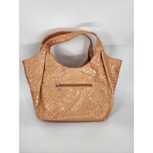 New Directions Tan Woven Large Hobo Shoulder Bag